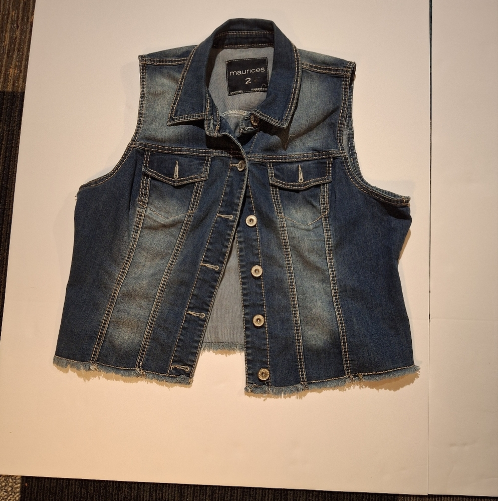 Plus Size- Size 2- Womens Jean Vest. From Maurices. Never Worn.